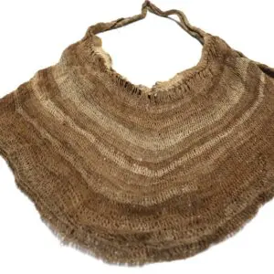 A traditional woven brown skirt with a tied waistband.