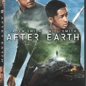 Poster of 'After Earth' featuring Will Smith and Jaden Smith in a sci-fi setting.