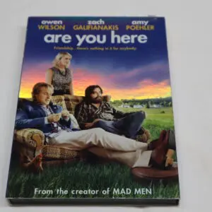 DVD cover of the movie 'Are You Here' with three main characters.