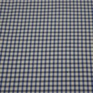 Blue and white checkered fabric pattern.
