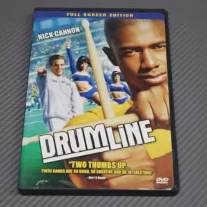DVD cover of the movie Drumline featuring lead actor and marching band members.
