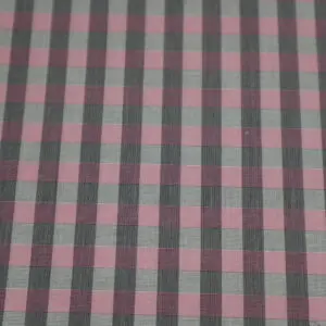 Patterned fabric with vertical stripes in shades of gray and green.