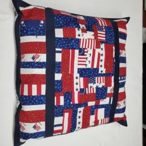 American flag patchwork pillow