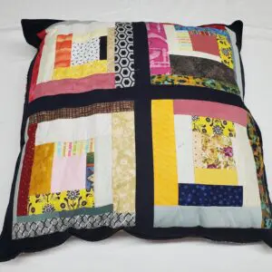Colorful log cabin design with borders