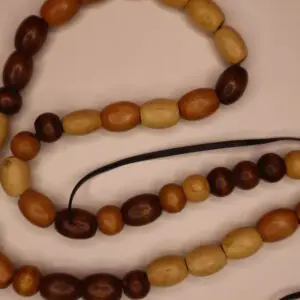 Elegant multi-strand wood bead necklace