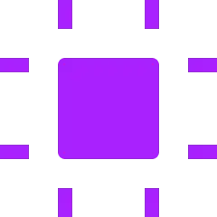 A purple square with smaller purple rectangles on a dark gray background.